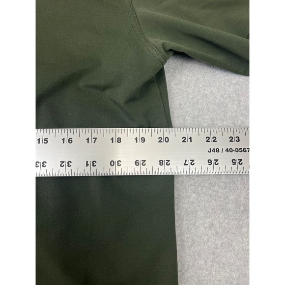 BYLT Drop Cut Lux Henley Shirt Men M Green Hooded Drawstring Stretch Performance - Picture 6 of 10